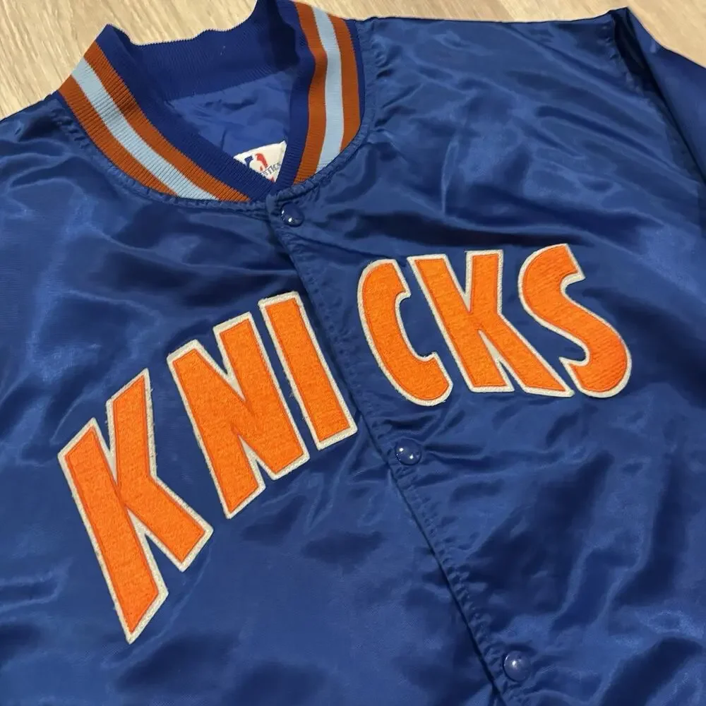 Vintage Starter New York Knicks Satin Jacket Mens 3XL Gold Logo 90s NBA Bomber